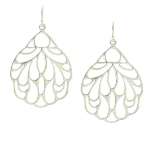 "L'Or" Matte Silver Filigree Wing Earrings