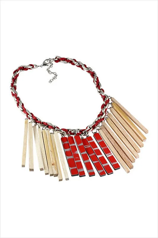 Red Beige Choker Necklace