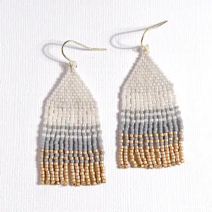 Regine  Blue & Tan Fringe Earrings