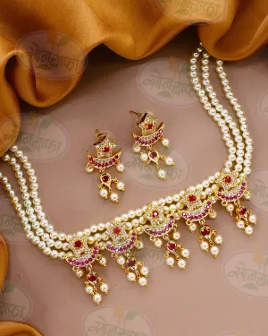 ROYAL TEXTURED  PEARL NECKLACE