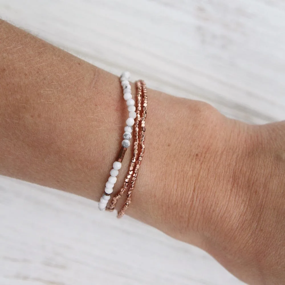 Scout Delicate Howlite Wrap Bracelet and Necklace