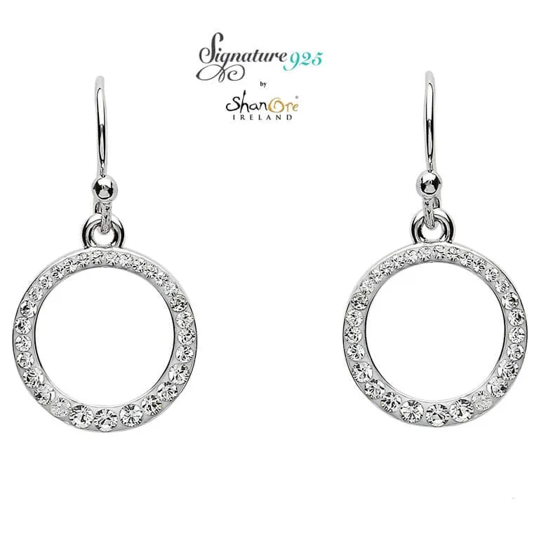 Signature 925 Collecton Silver Circle Earrings