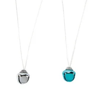 Silver & Blue Jingle Bell Necklaces