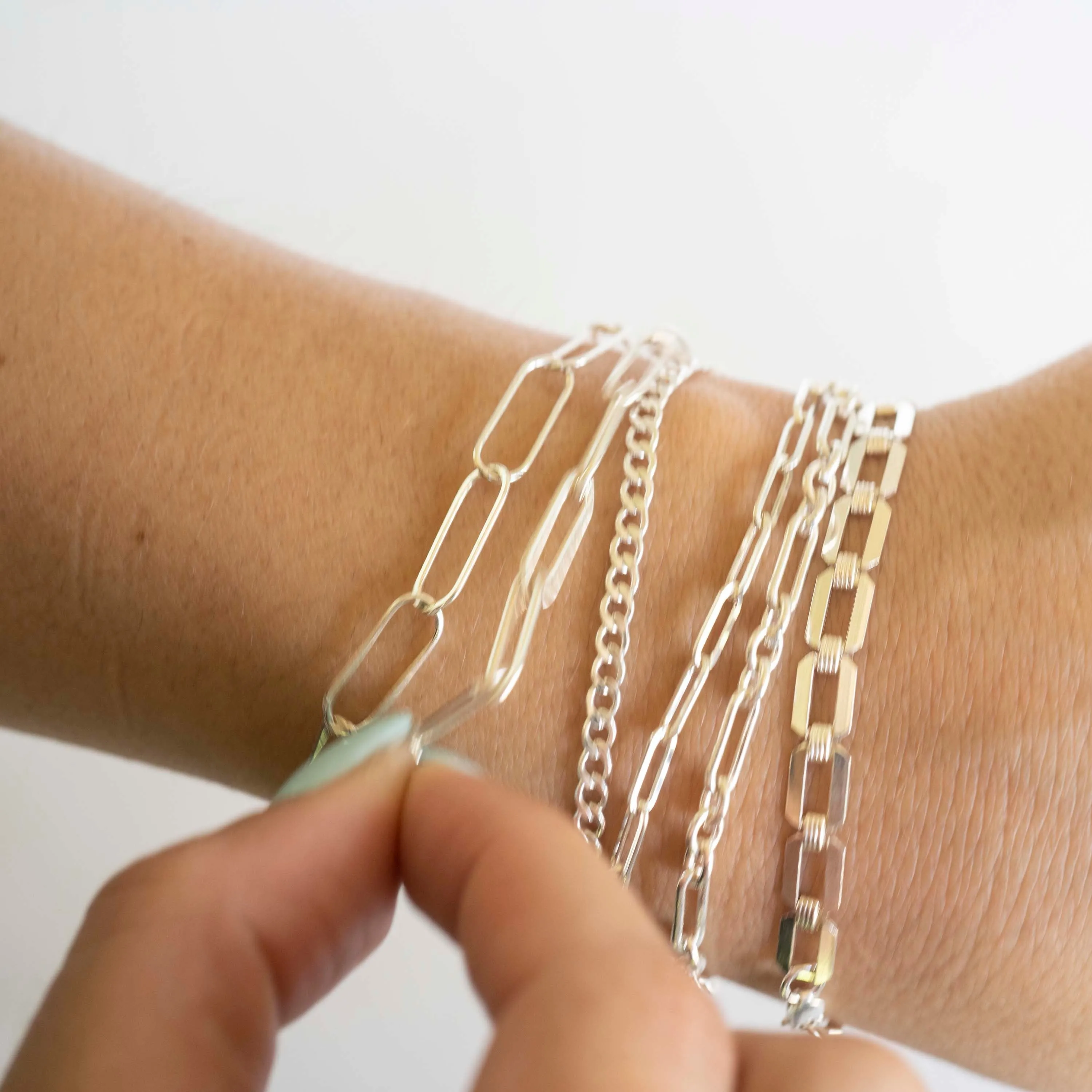 Silver Rectangle XL Bracelet