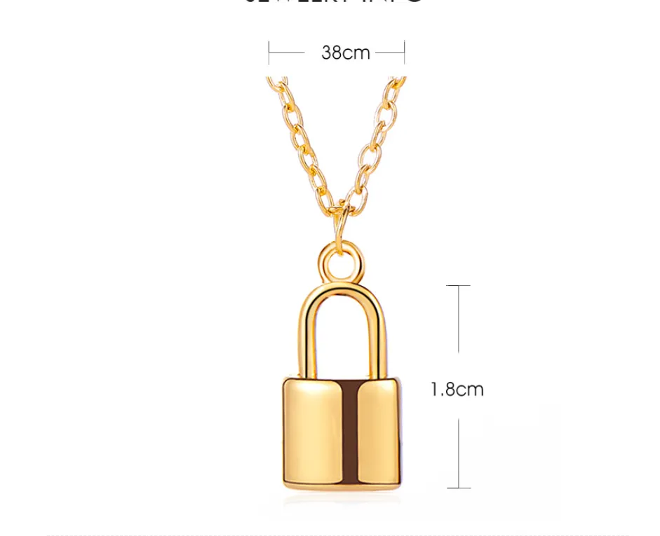 Simple And Fashionable Metal Lock Necklace