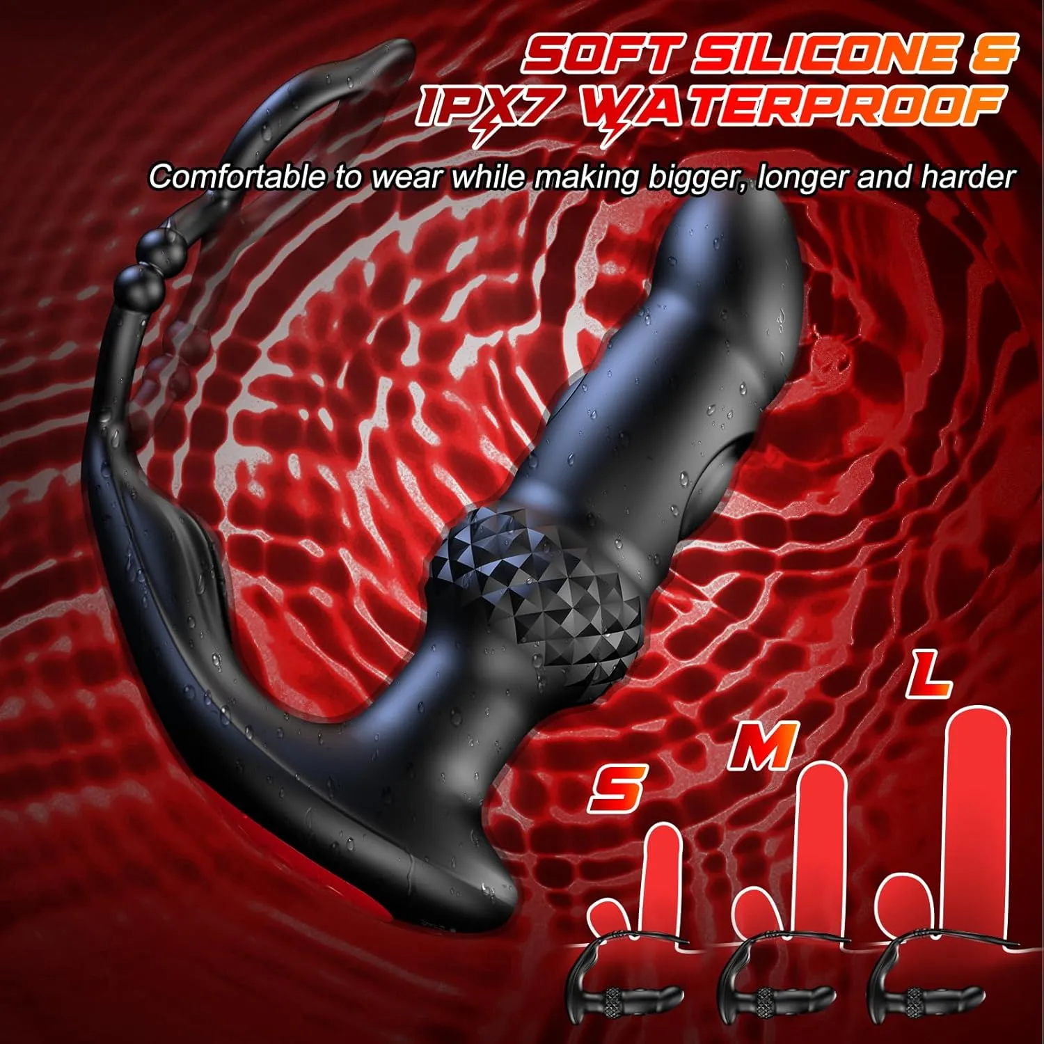 Sleek Dual Motor Prostate Massager with Double Cock Ring