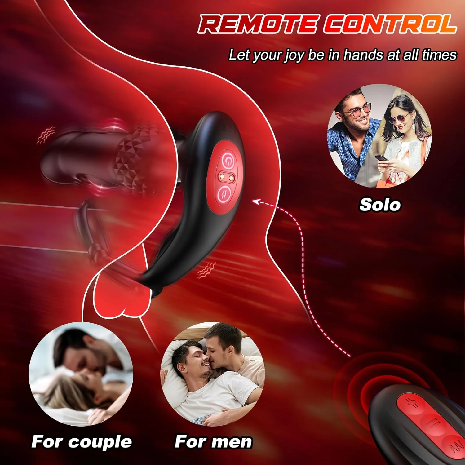 Sleek Dual Motor Prostate Massager with Double Cock Ring