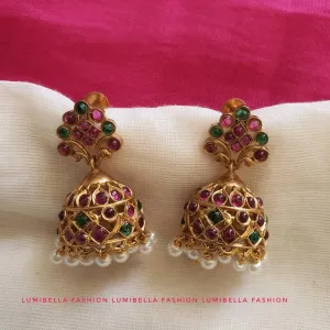 Small Floral Jhumki Earrings