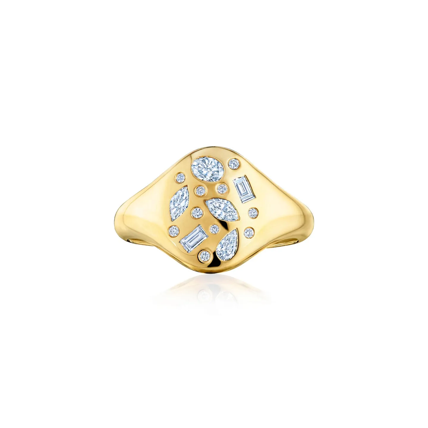 Small Signet Ring with Diamonds