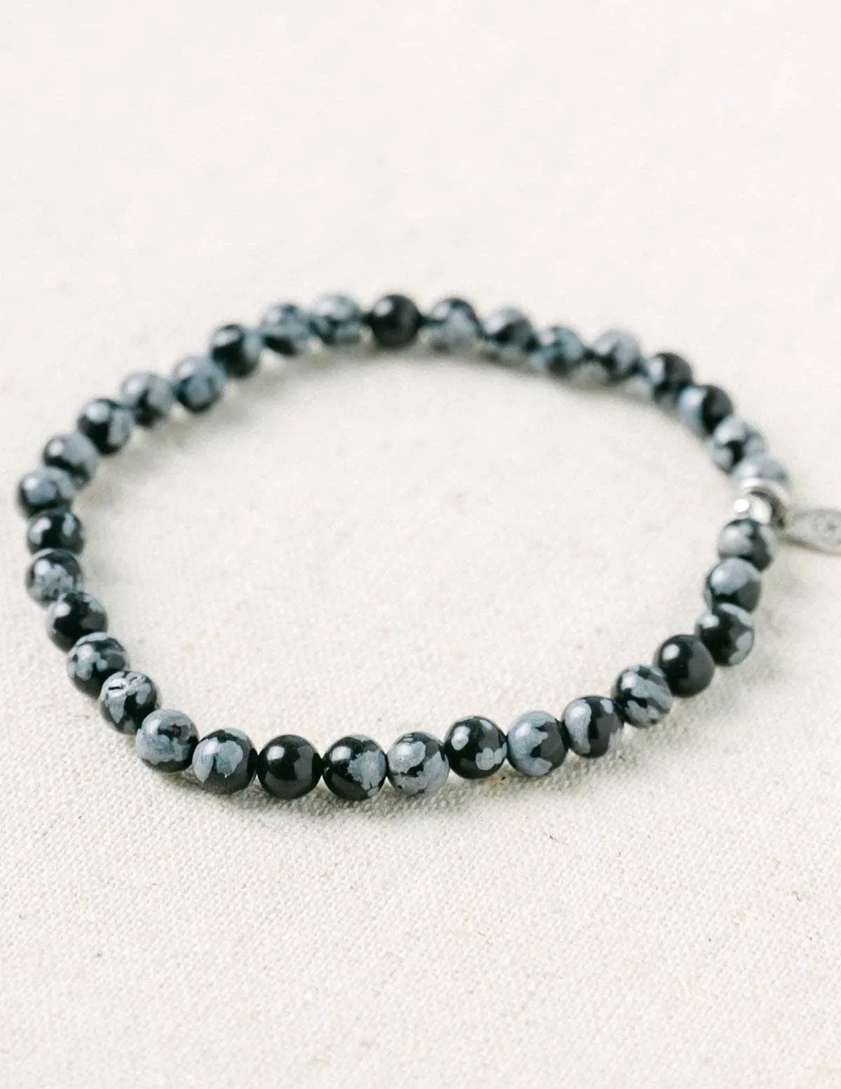 Snowflake Obsidian Mini Gemstone Bracelet