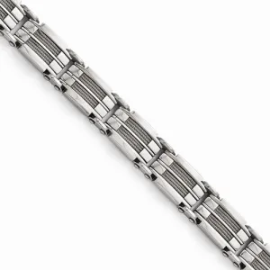 Stainless Steel Polished Wire Inlay Bracelet