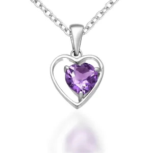 Sterling Silver Amethyst La Preciada Heart Pendant