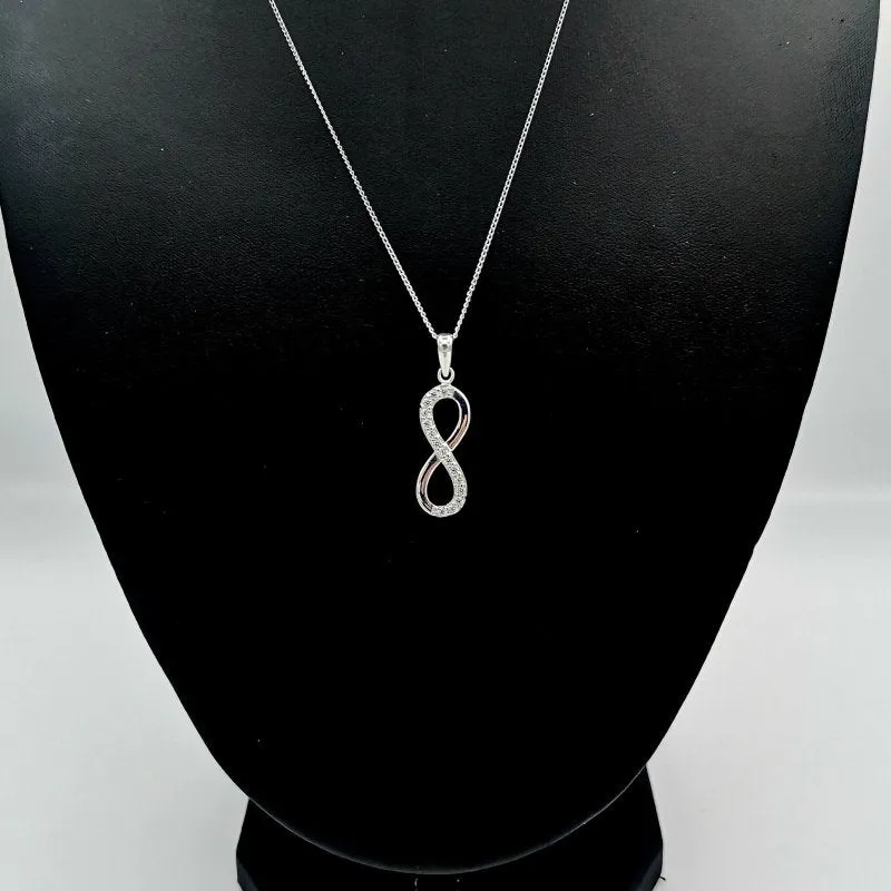 Sterling Silver CZ Infinity Pendant