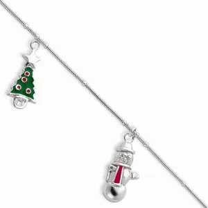 Sterling Silver Enameled Holiday Bracelet