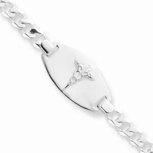 Sterling Silver Medical Jewelry Curb Link Bracelet