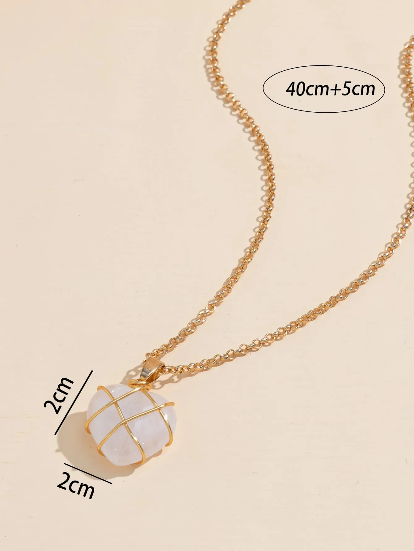 Stone Heart Pendant Necklace for Women Novelty Necklace Creative Necklace