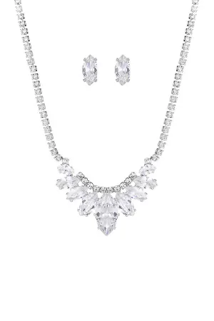 Stylish Crystal Rhinestone Necklace And Earring Set