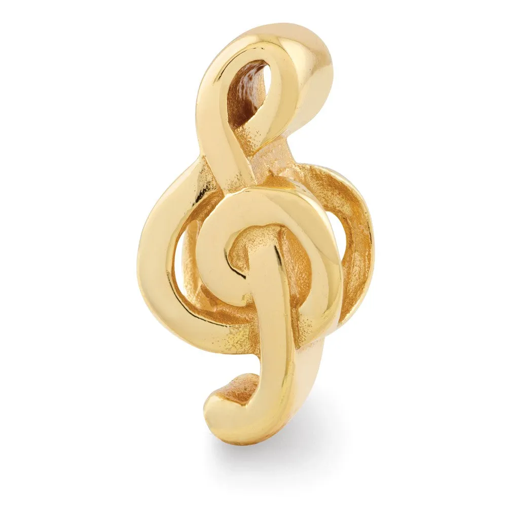 Treble Clef Charm Bead in Gold Plated