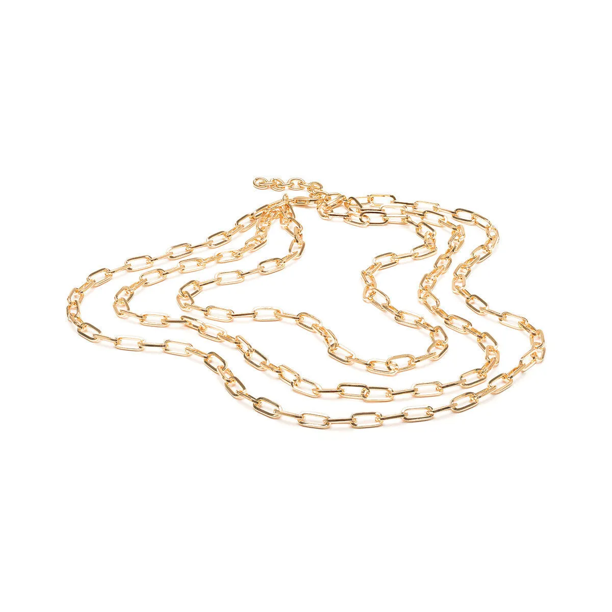 Triple Layered Paper Clip Chain Necklace