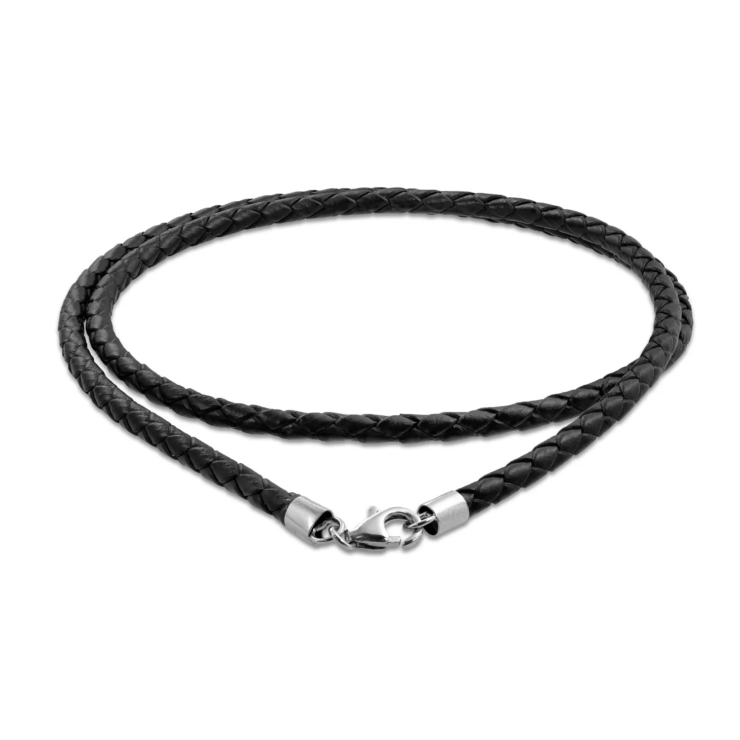 Unisex Genuine Leather Braided Cord Necklace for Teens and Men Various Lengths