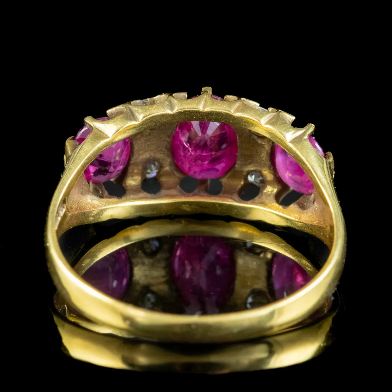 Victorian Style Ruby Diamond Ring 1.8ct Ruby