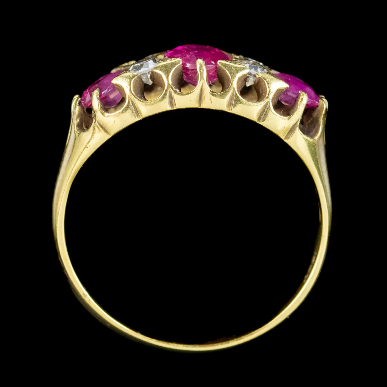 Victorian Style Ruby Diamond Ring 1.8ct Ruby