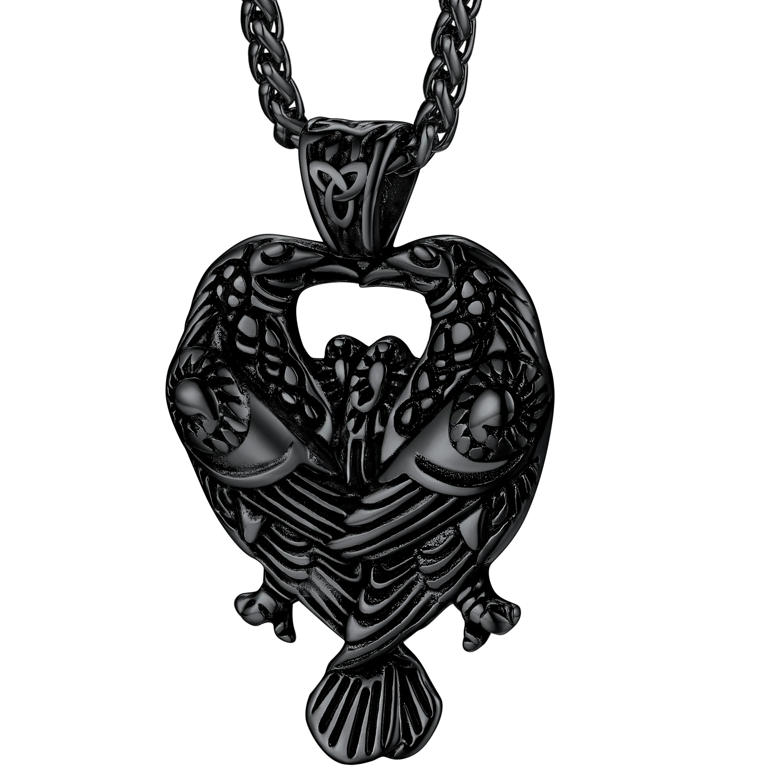 Viking Odin's Ravens Necklace Huginn and Muninn Pendant