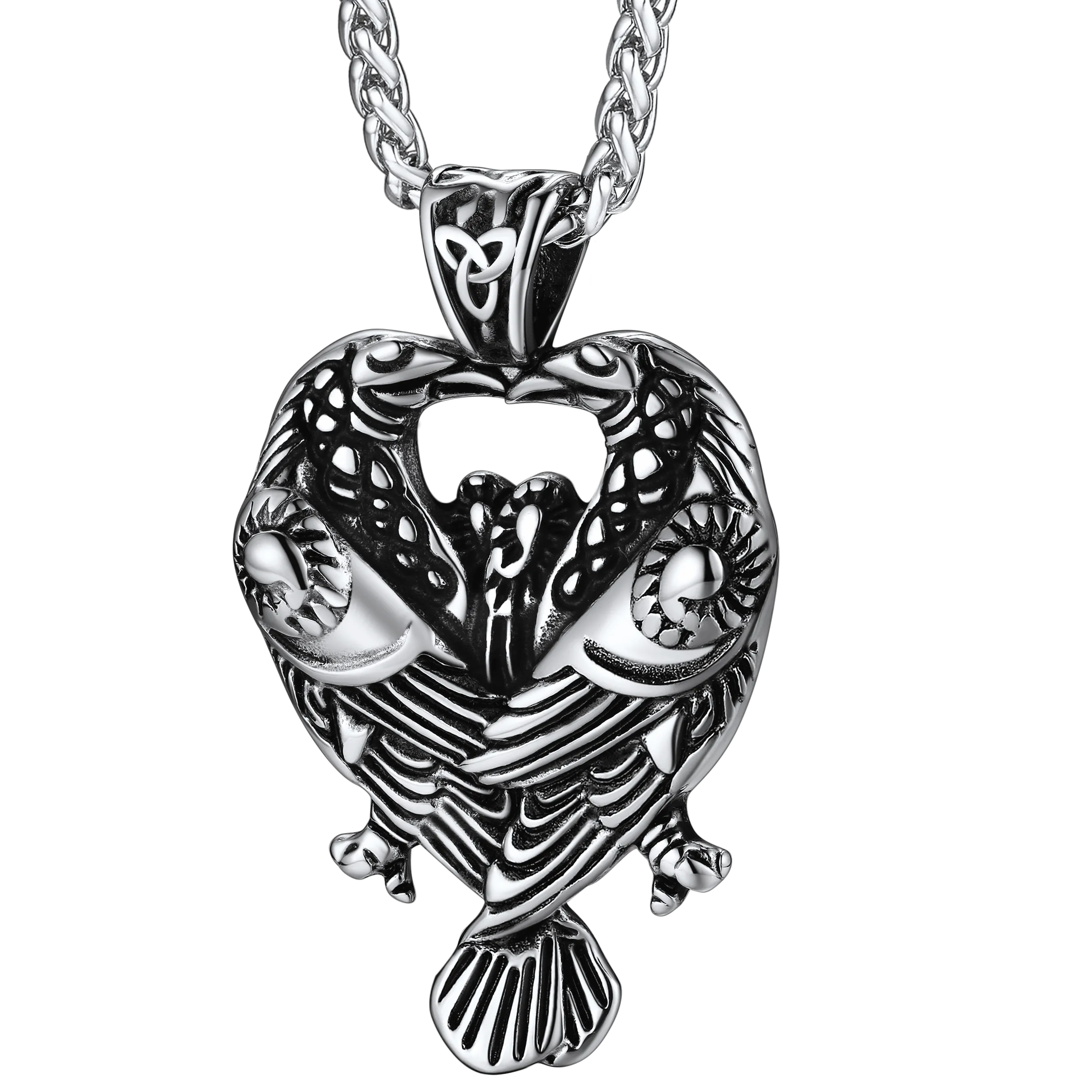 Viking Odin's Ravens Necklace Huginn and Muninn Pendant