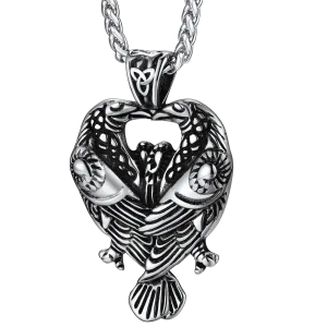 Viking Odin's Ravens Necklace Huginn and Muninn Pendant