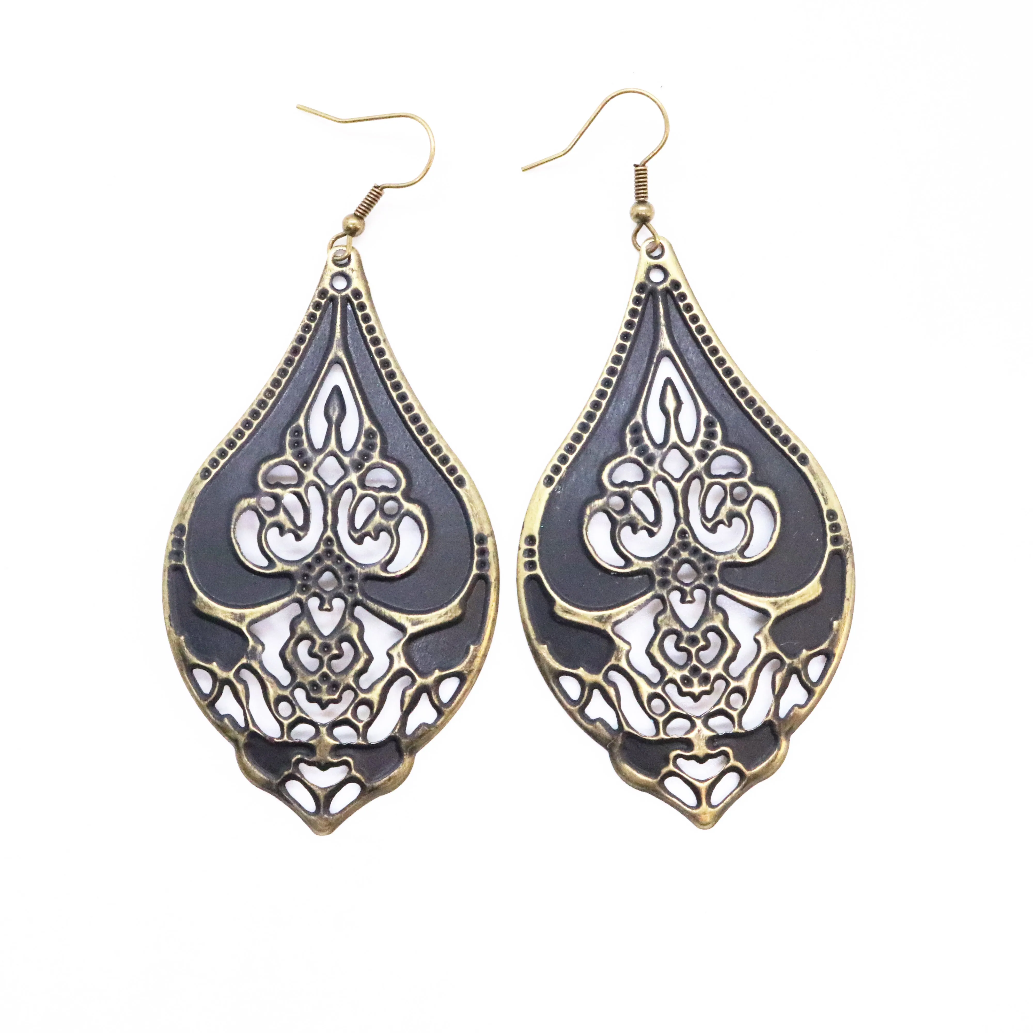 Vindicate Earrings - Hand Painted Ornate Lightweight Filigree