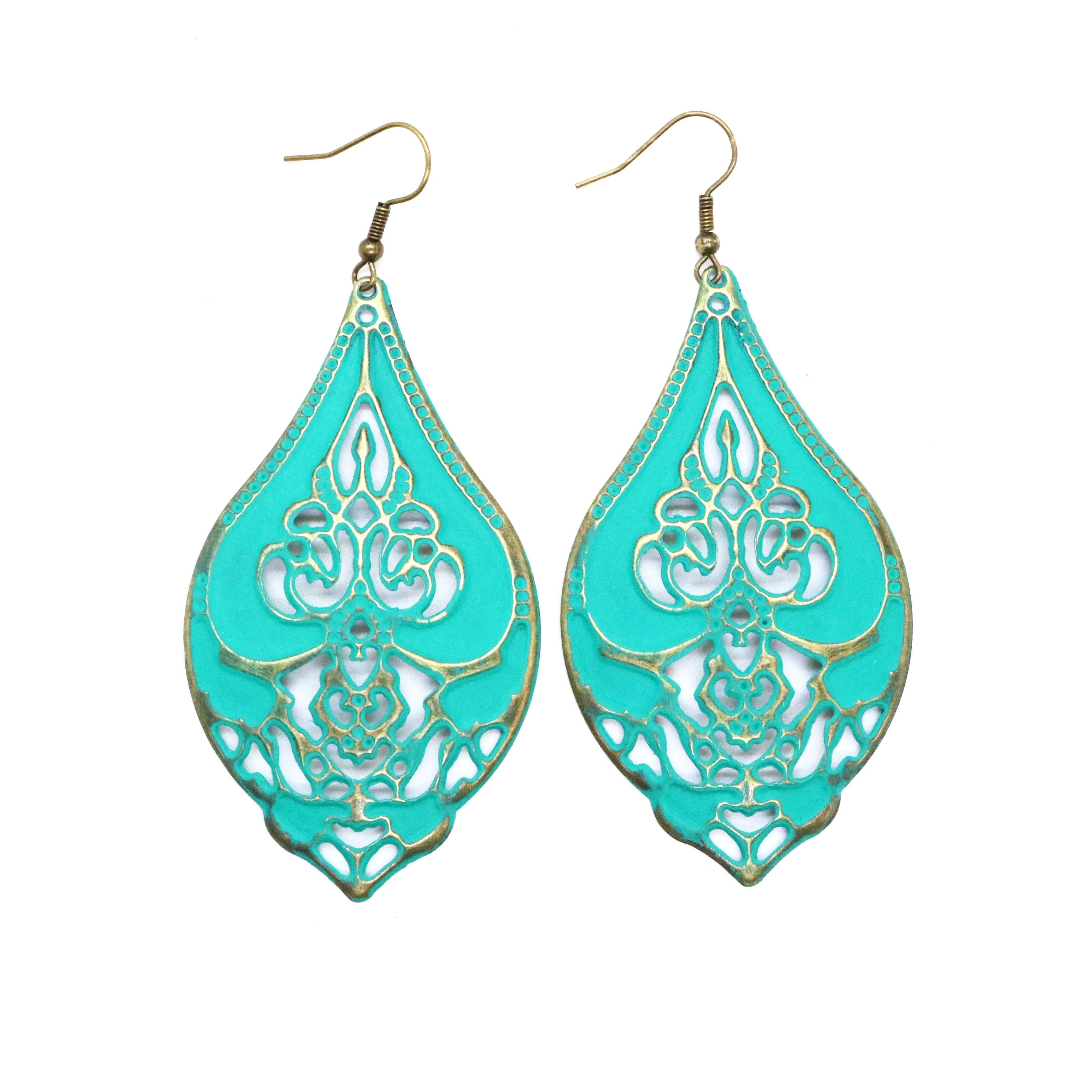 Vindicate Earrings - Hand Painted Ornate Lightweight Filigree