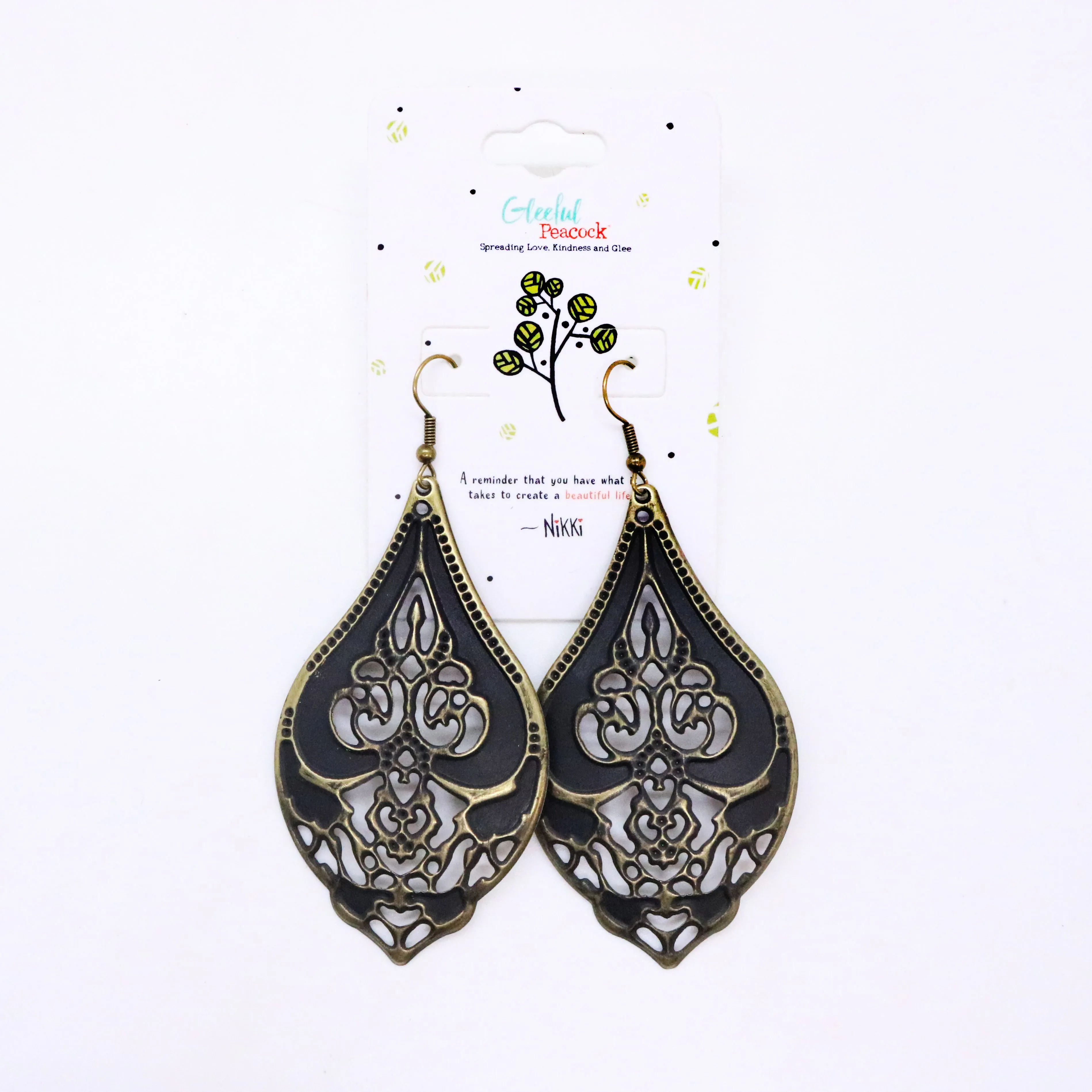 Vindicate Earrings - Hand Painted Ornate Lightweight Filigree