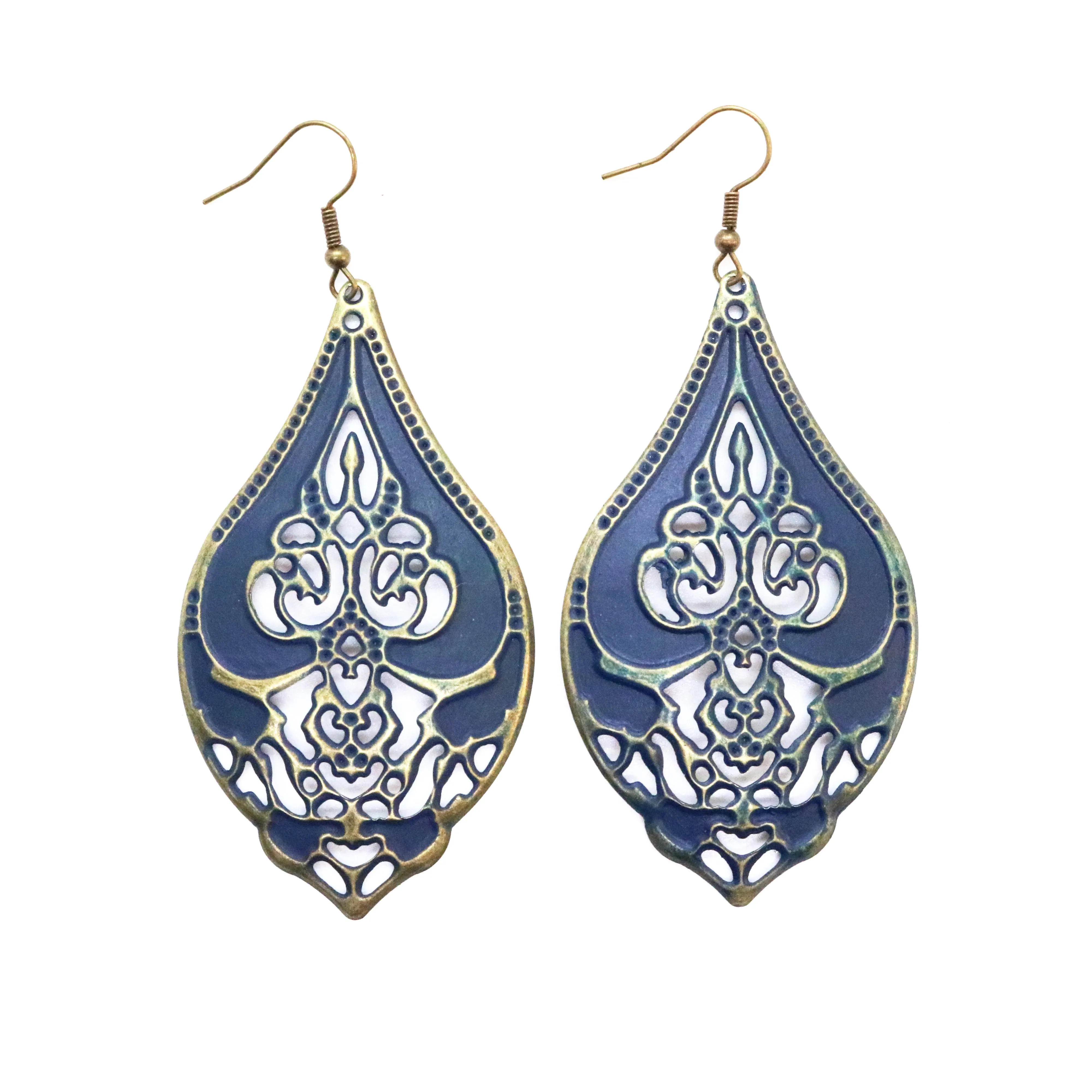 Vindicate Earrings - Hand Painted Ornate Lightweight Filigree