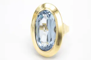 Vintage gold ring with synthetic blue topaz