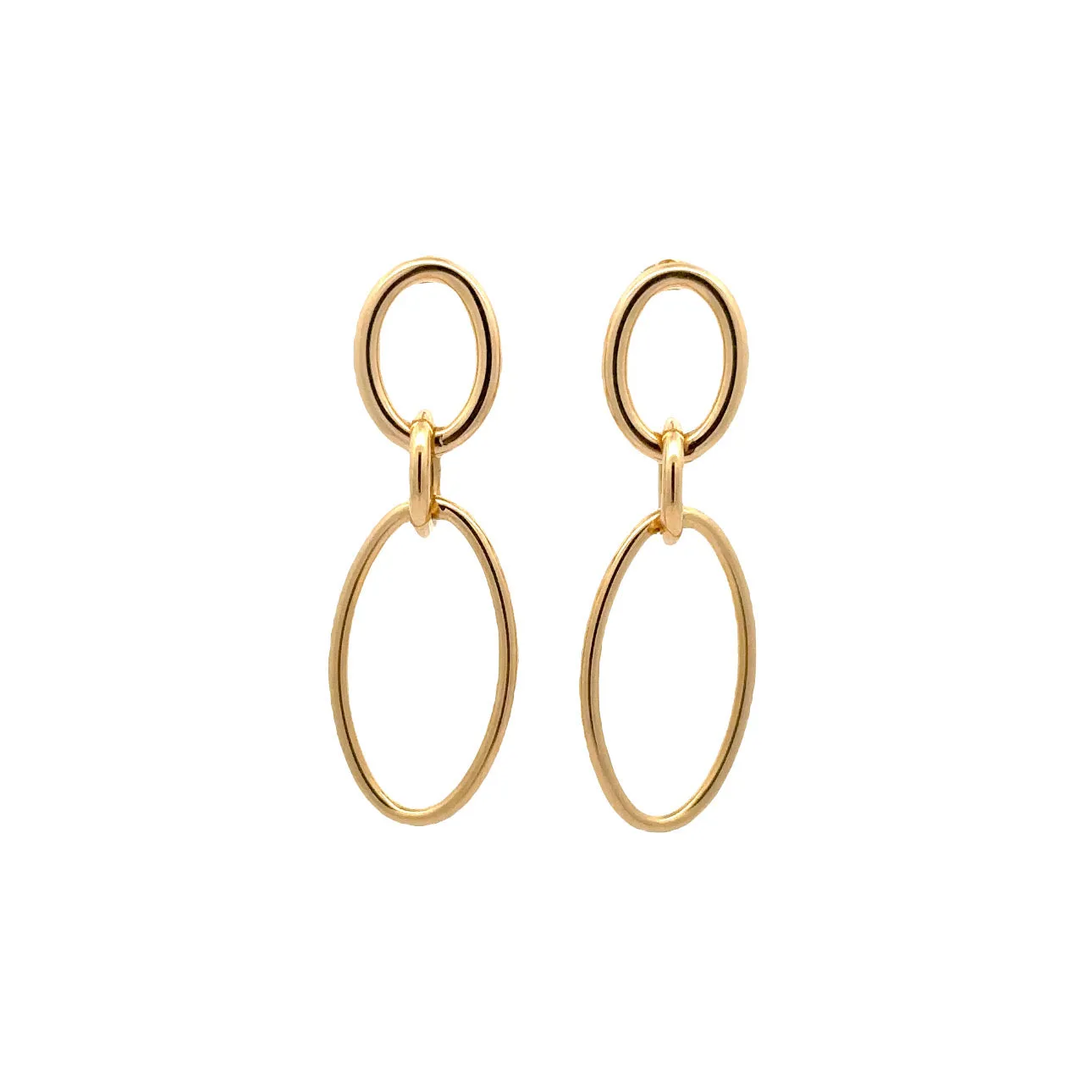 WD1215 14kt Gold Oval Shaped Double Loop Drop Earring