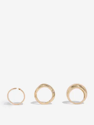 Westside Accessories Gold High-Shine Rings - Pack of 3