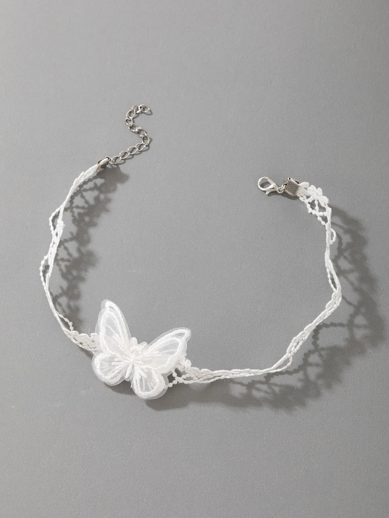 White Lace Butterfly Detail Choker Elegant Jewelry Lace Jewelry Lace Necklace