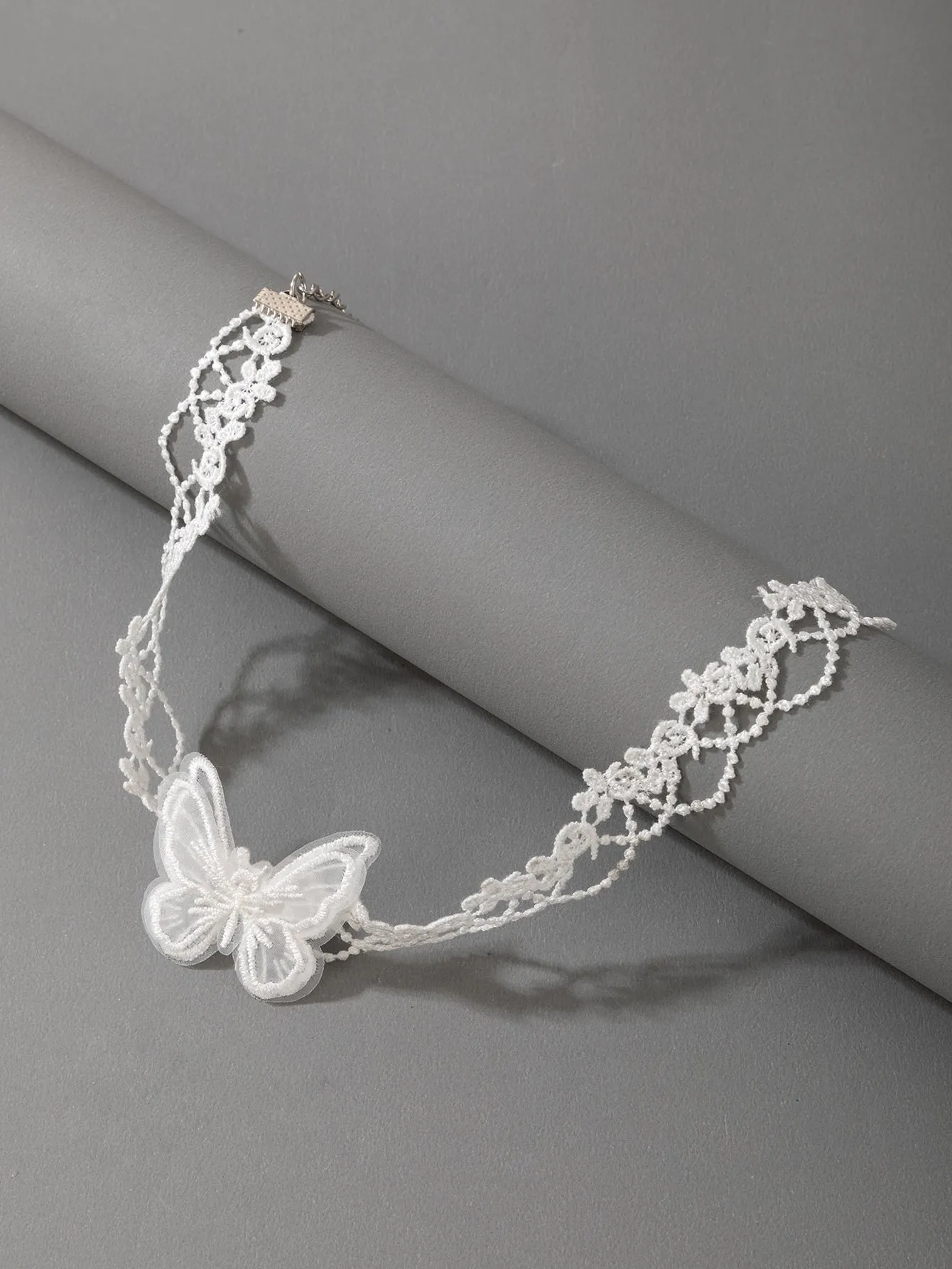 White Lace Butterfly Detail Choker Elegant Jewelry Lace Jewelry Lace Necklace