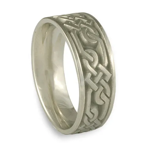 Wide Lattice Wedding Ring in Palladium