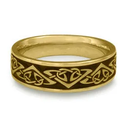 Wide Monarch Wedding Ring in 18K Yellow Gold