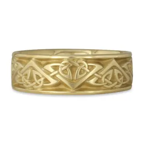 Wide Monarch Wedding Ring in 18K Yellow Gold