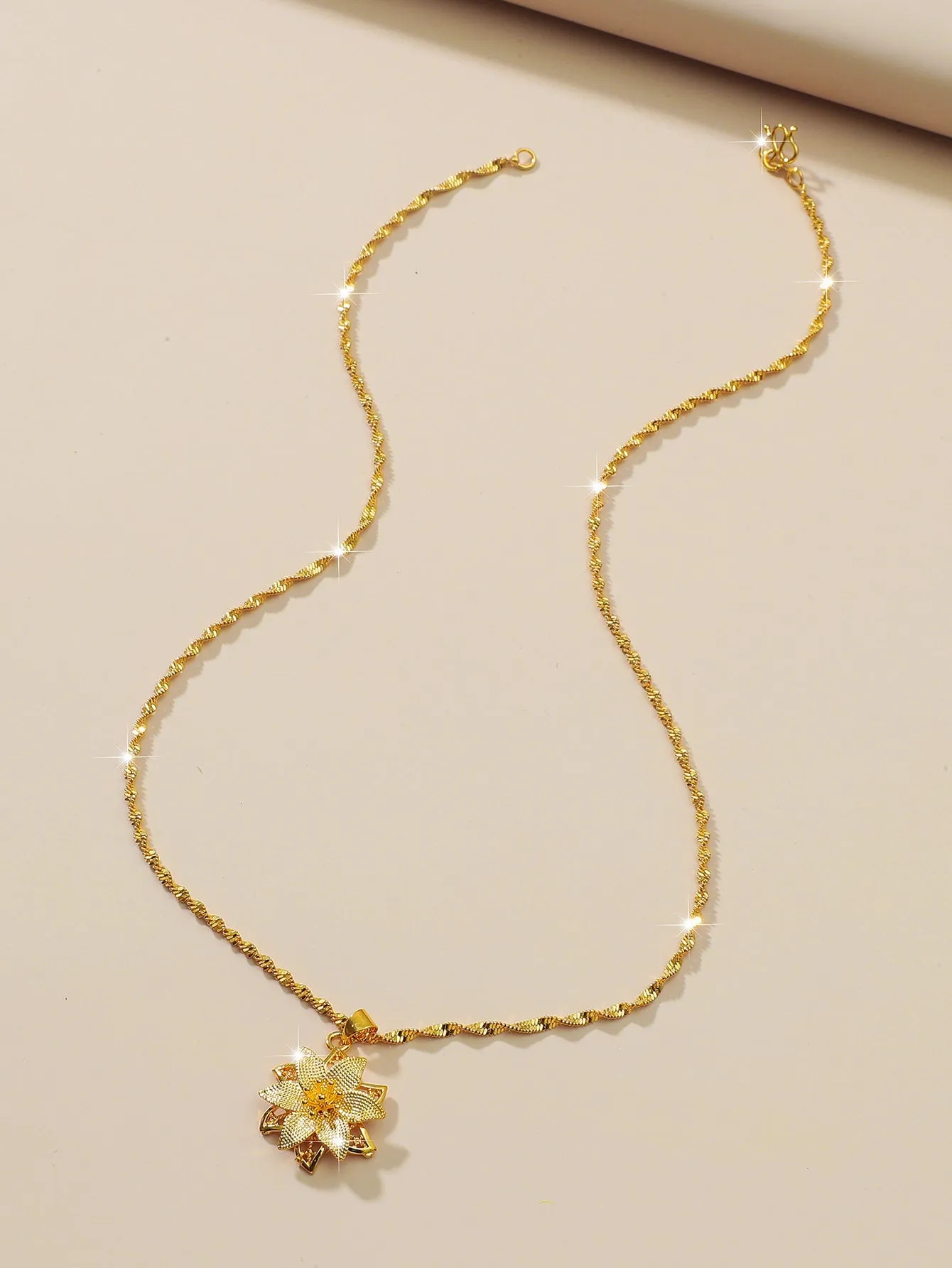 Yellow Flower Pendant Necklace Jewelry for Women Gift for Her Necklace